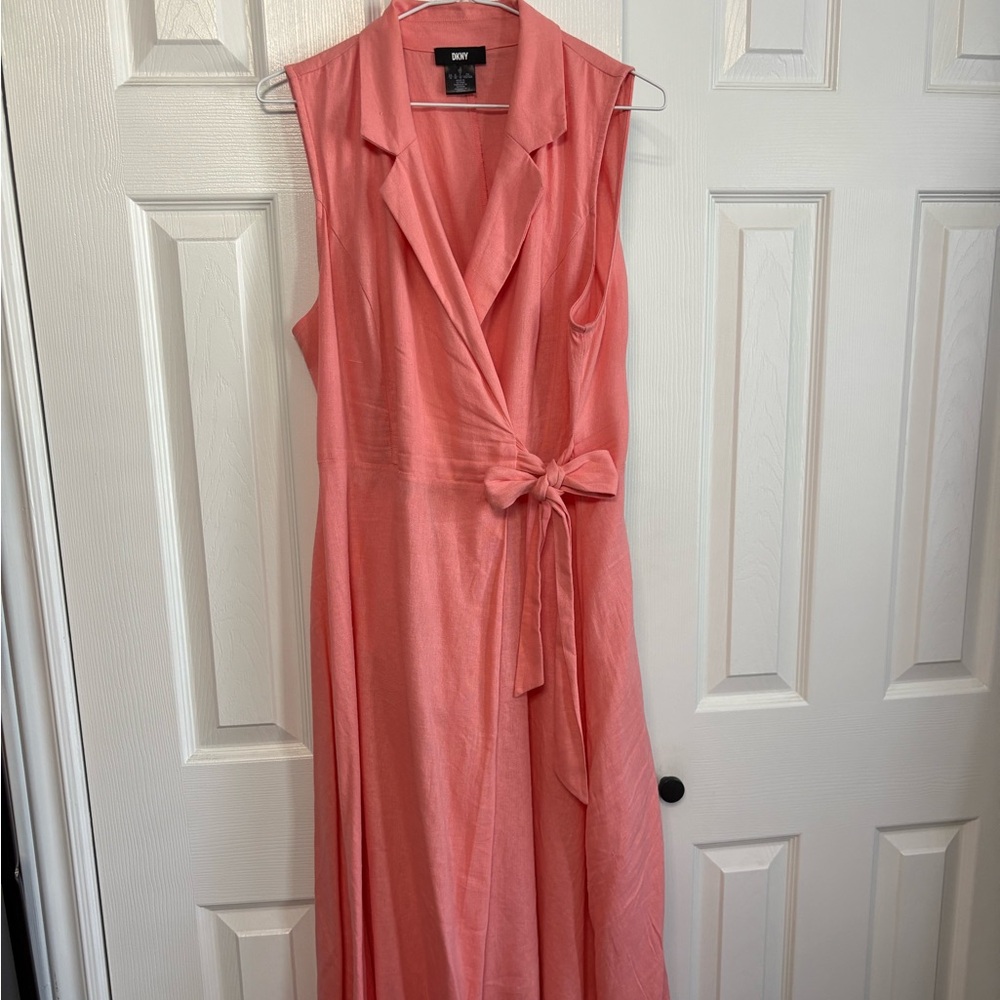 DKNY Coral Sleeveless Maxi Dress